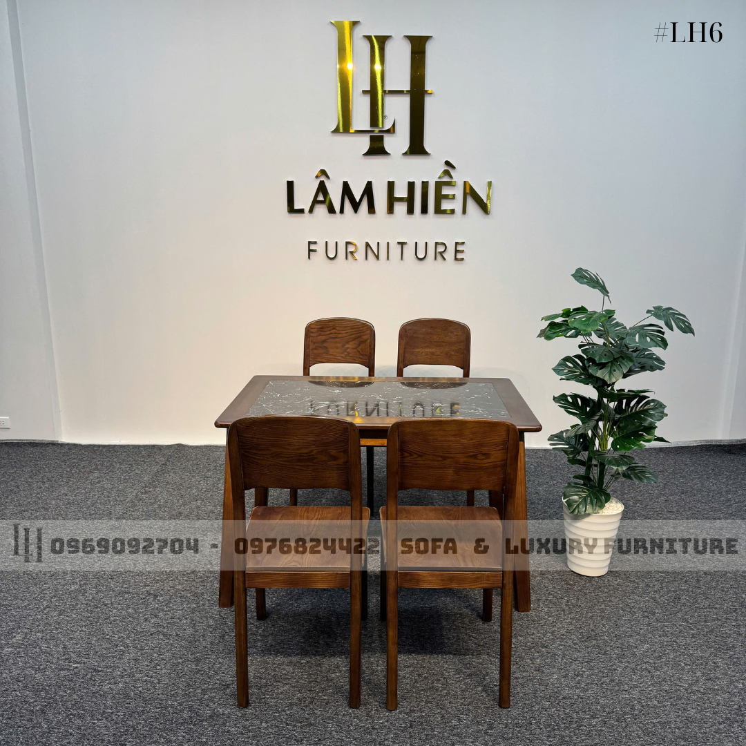 bộ bàn ăn 4 ghế mặt đá đen lh6 ghế 1 lá bộ bàn ăn 4 ghế mặt đá đen lh6 ghế 1 lá