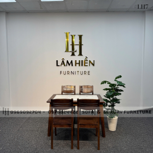 bộ bàn ăn 4 ghế mặt đá trắng lh7 chân côn