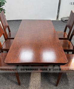 bộ bàn ăn 6 ghế chân u lh21 màu gỗ đậm 4