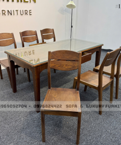 bộ bàn ăn 6 ghế có ngăn kéo lh1-2