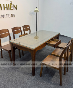 bộ bàn ăn 6 ghế có ngăn kéo lh1-4