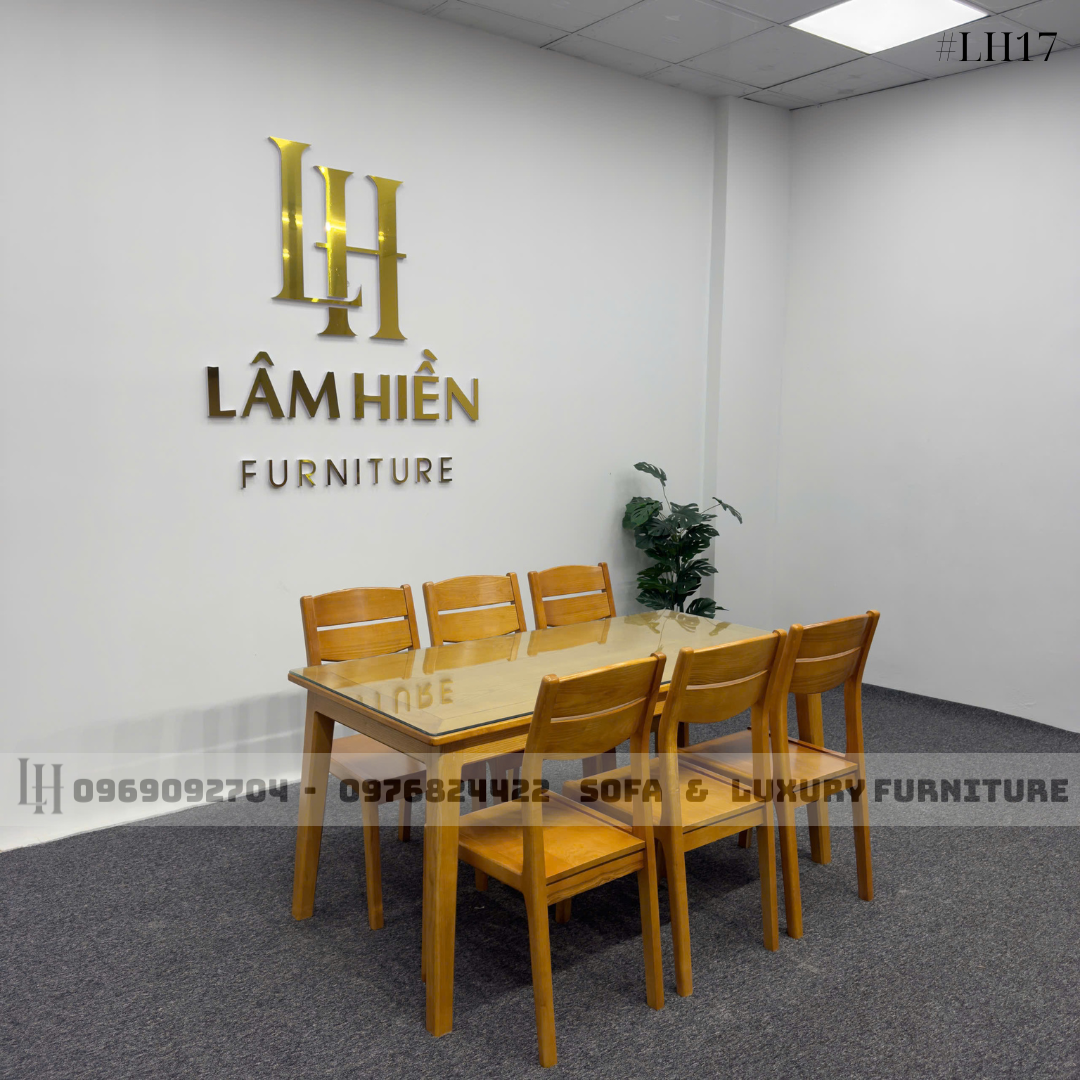 bộ bàn ăn 6 ghế màu vàng lh17 mặt kính 2 bộ bàn ăn 6 ghế màu vàng lh17 mặt kính 2