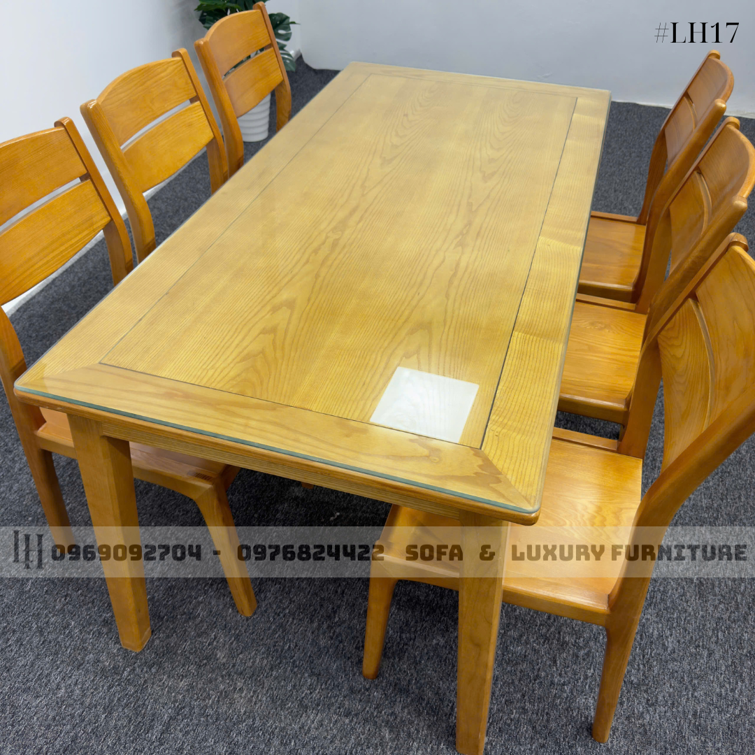 bộ bàn ăn 6 ghế màu vàng lh17 mặt kính 3 bộ bàn ăn 6 ghế màu vàng lh17 mặt kính 3