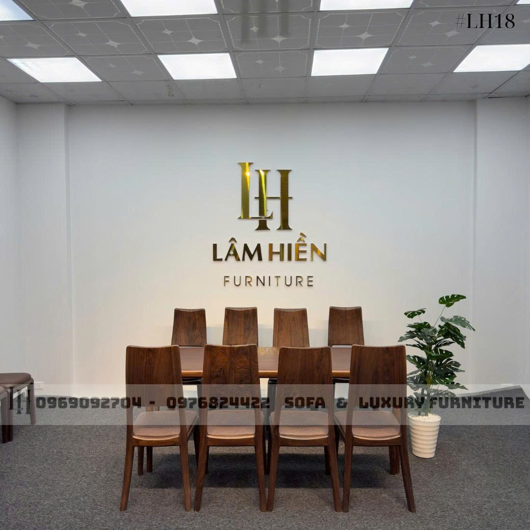 bộ bàn ăn 8 ghế gỗ óc chó lh18 thiết kế trơn bộ bàn ăn 8 ghế gỗ óc chó lh18 thiết kế trơn
