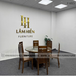 bộ bàn ăn tròn 6 ghế có mâm xoay lh15