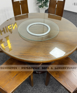 bộ bàn ăn tròn 6 ghế có mâm xoay lh15 4
